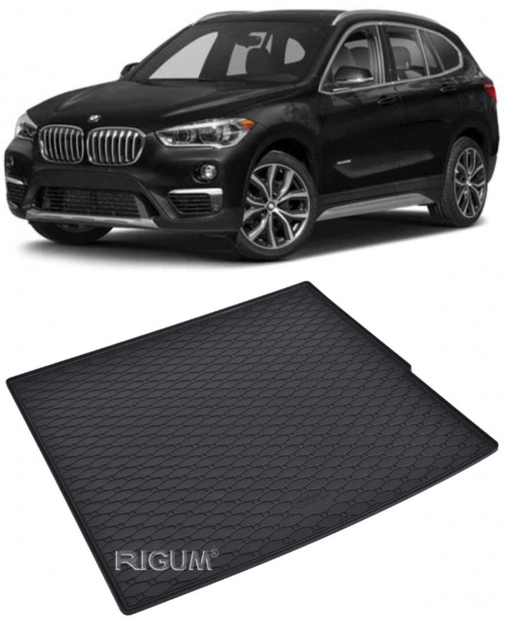 Tavita auto BMW Seria X1 2009-2015, protectie portbagaj, Cri-Flo, din cauciuc 100%, compatibil cu autoturismul BMW Seria X1