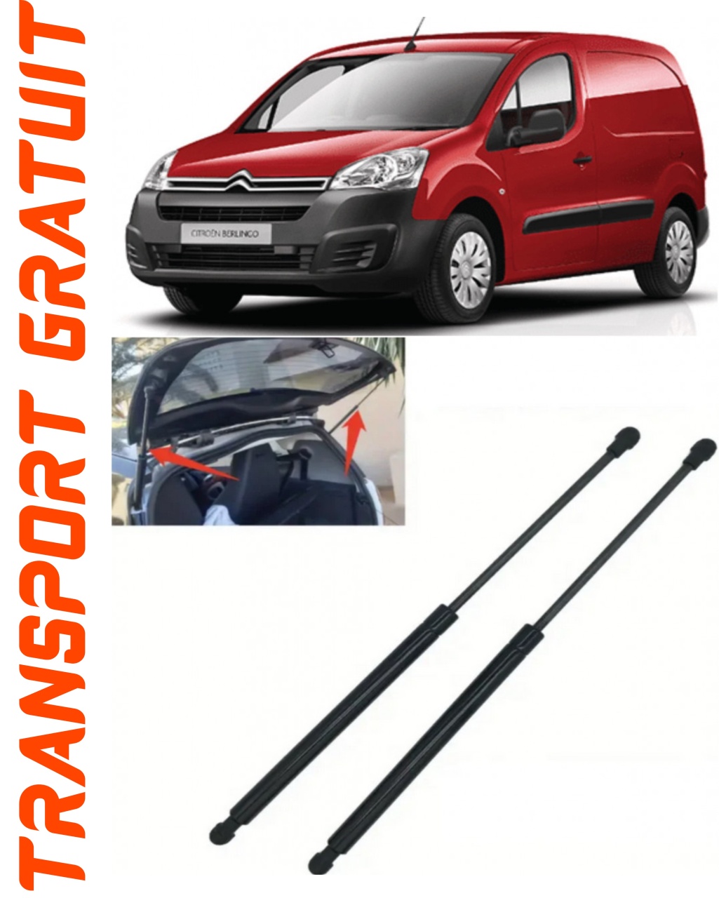 Set 2 amortizoare Haion portbagaj pentru masina Citroen Berlingo