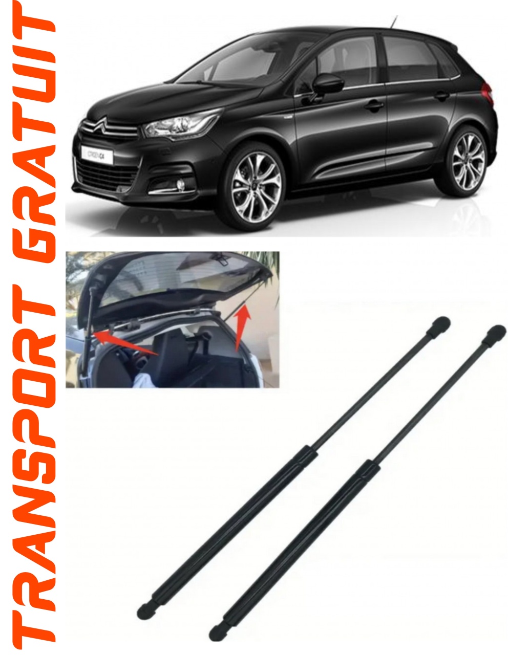 Set 2 amortizoare Haion portbagaj pentru masina Citroen C4 Cactus