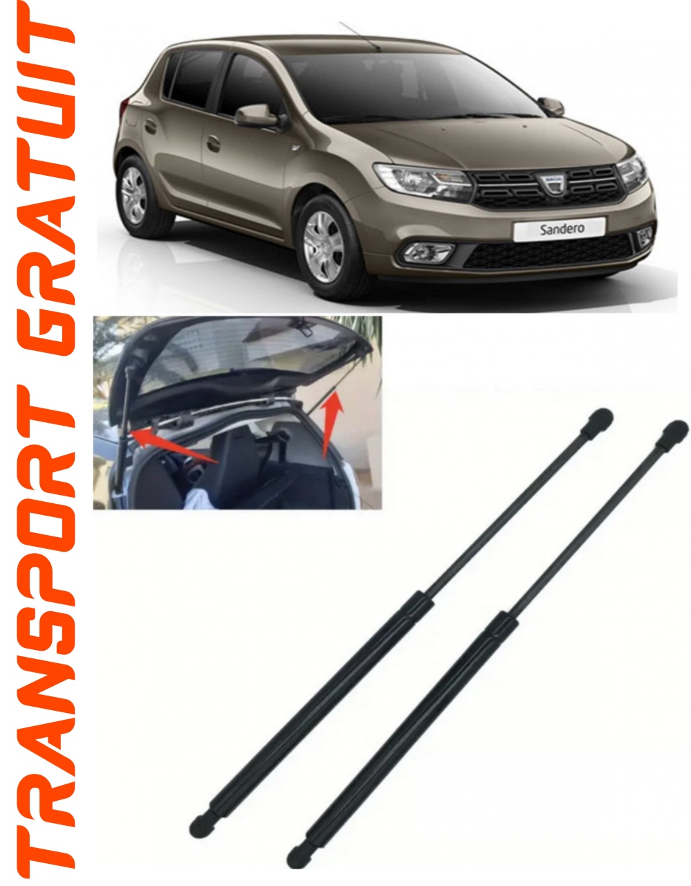 Set 2 amortizoare Haion portbagaj pentru masina Dacia Sandero II