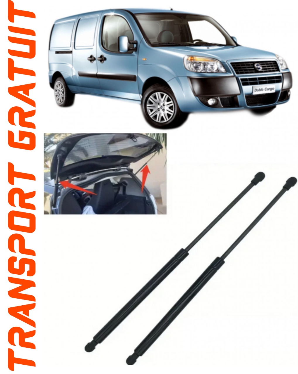 Set 2 amortizoare Haion portbagaj pentru masina Fiat Doblo