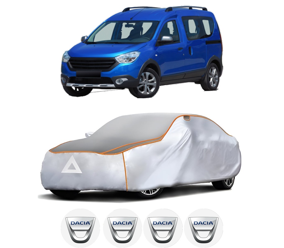 Husa Prelata Antigrindina Auto DACIA DOKKER MPV (KE_) din 2012-2021, Protectie auto contra intemperiilor la grindina, Waterproof, 4x Stickere auto DACIA
