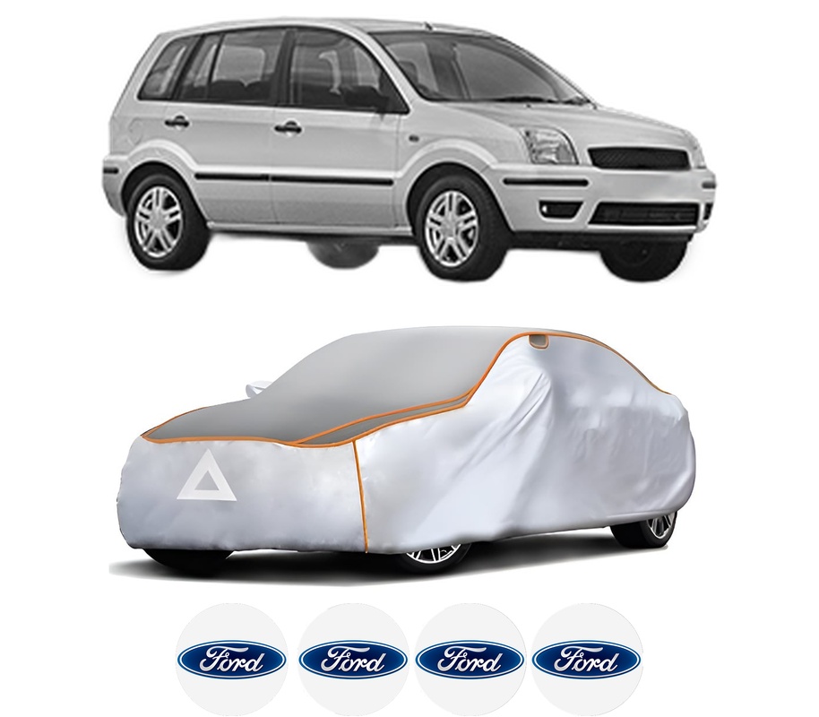 Husa Prelata Antigrindina Auto FORD FUSION (JU_) din 2002-2012, Protectie auto contra intemperiilor la grindina, Waterproof, 4x Stickere auto FORD