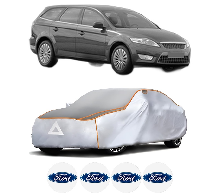 Husa Prelata Antigrindina Auto FORD MONDEO IV Turnier (BA7) din 2007-2015, Protectie auto contra intemperiilor la grindina, Waterproof, 4x Stickere auto FORD