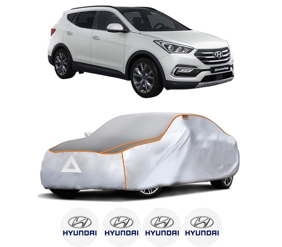Husa Prelata Antigrindina Auto HYUNDAI SANTA FE IV SUV Van (TM) din 2018-2020, Protectie auto contra intemperiilor la grindina, Waterproof, 4x Stickere auto HYUNDAI