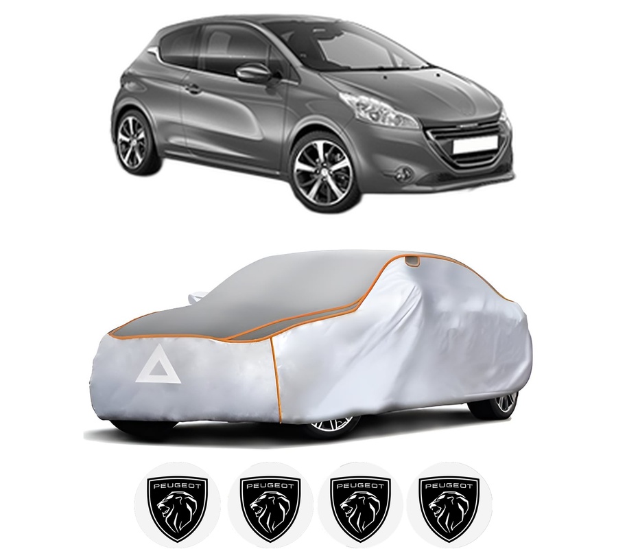 Husa Prelata Antigrindina Auto PEUGEOT 208 I (CA_, CC_) din 2012-2019, Protectie auto contra intemperiilor la grindina, Waterproof, 4x Stickere auto PEUGEOT