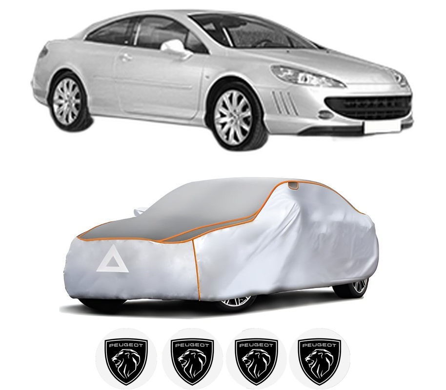 Husa Prelata Antigrindina Auto PEUGEOT 407 Coupe (6C_) din 2005-2009, Protectie auto contra intemperiilor la grindina, Waterproof, 4x Stickere auto PEUGEOT
