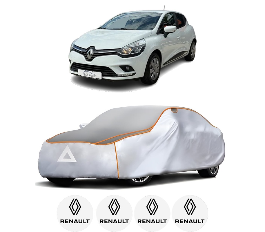 Husa Prelata Antigrindina Auto RENAULT CLIO V (B7_) din 2019-2022, Protectie auto contra intemperiilor la grindina, Waterproof, 4x Stickere auto RENAULT
