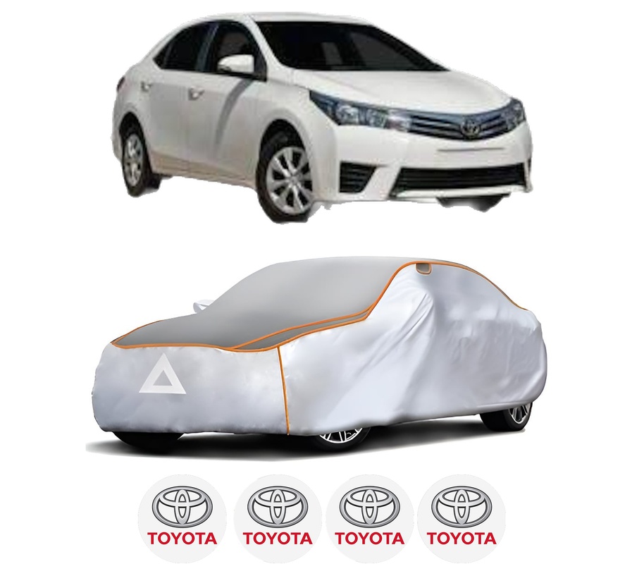 Husa Prelata Antigrindina Auto TOYOTA COROLLA Saloon (_E18_, ZRE1_) din 2013-2019, Protectie auto contra intemperiilor la grindina, Waterproof, 4x Stickere auto TOYOTA