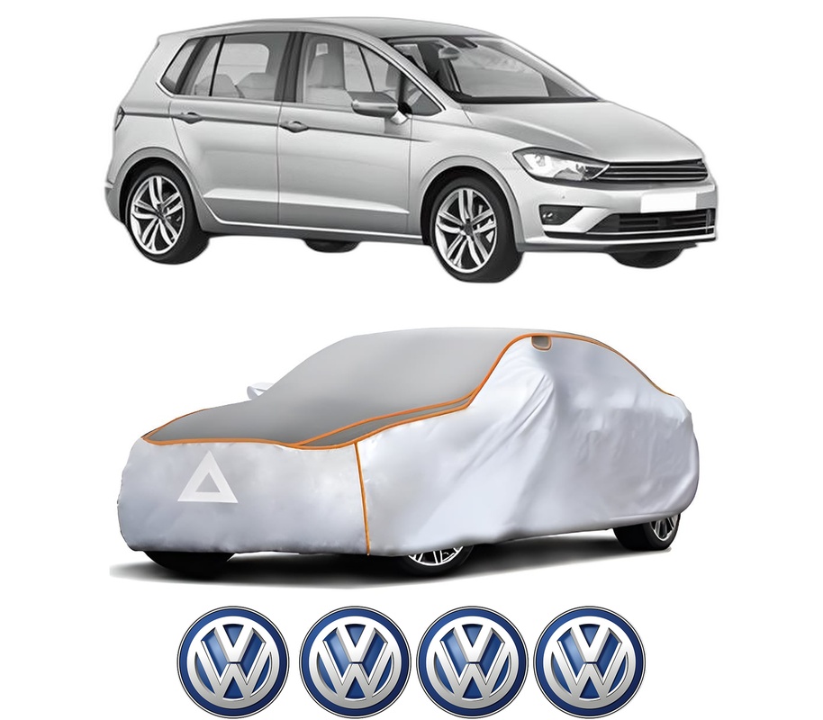 Husa Prelata Antigrindina Auto Volskwagen GOLF SPORTSVAN VII (AM1, AN1) din 2014-2020, Protectie auto contra intemperiilor la grindina, Waterproof, 4x Stickere auto Volskwagen