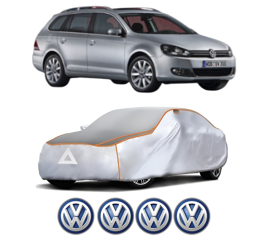 Husa Prelata Antigrindina Auto Volskwagen GOLF VAN VI Variant (AJ5) din 2009-2014, Protectie auto contra intemperiilor la grindina, Waterproof, 4x Stickere auto Volskwagen