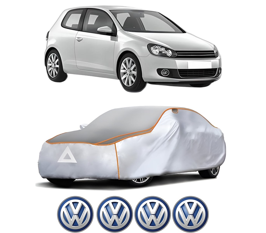 Husa Prelata Antigrindina Auto Volskwagen GOLF VI (5K1) din 2008-2013, Protectie auto contra intemperiilor la grindina, Waterproof, 4x Stickere auto Volskwagen