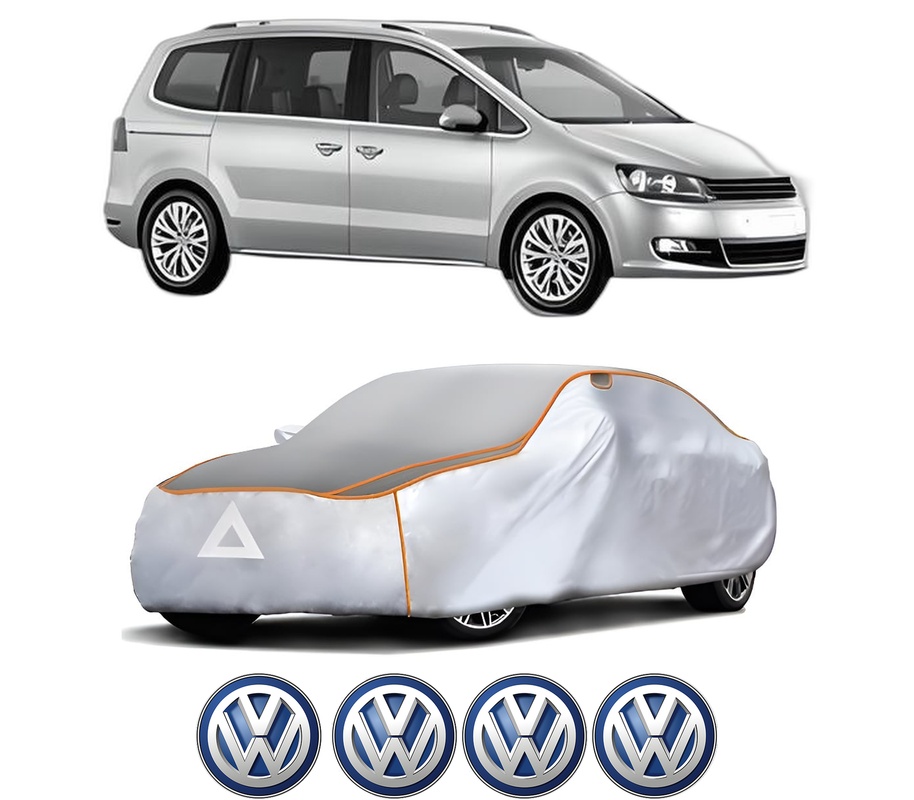 Husa Prelata Antigrindina Auto Volskwagen SHARAN (7N1, 7N2) din 2010-2022, Protectie auto contra intemperiilor la grindina, Waterproof, 4x Stickere auto Volskwagen