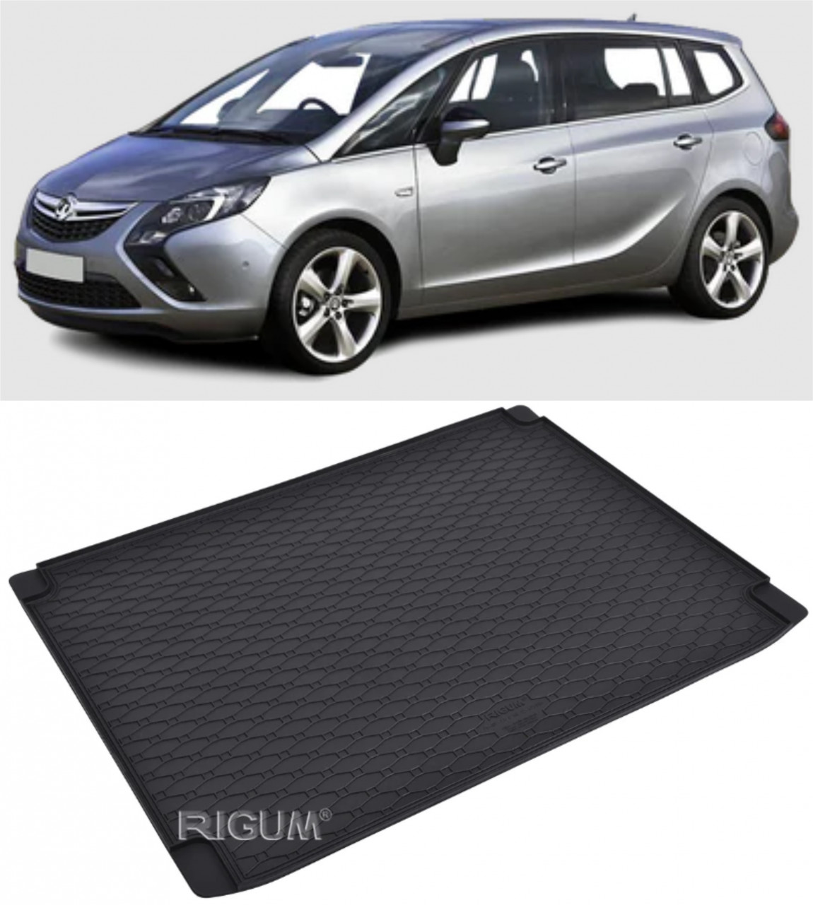 Tavita auto OPEL Zafira C 5 locuri 2012-2019, protectie portbagaj, Cri-Flo, din cauciuc 100%, compatibil cu autoturismul OPEL Zafira C