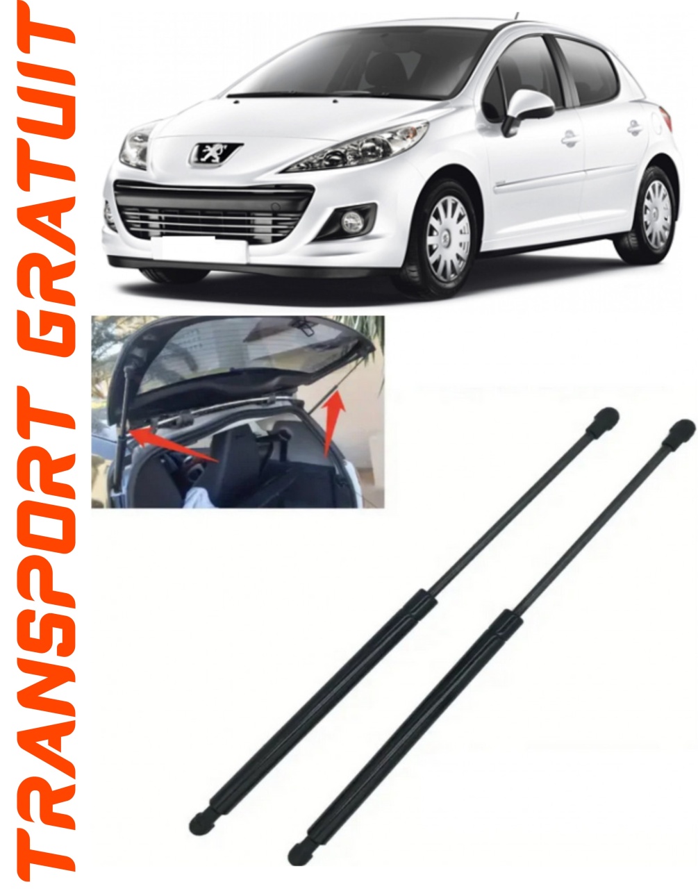 Set 2 amortizoare Haion portbagaj pentru masina Peugeot 206