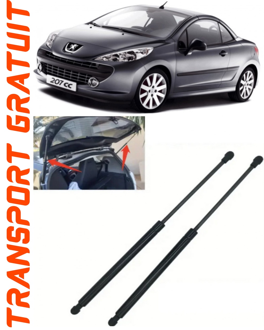 Set 2 amortizoare Haion portbagaj pentru masina Peugeot 207 CC