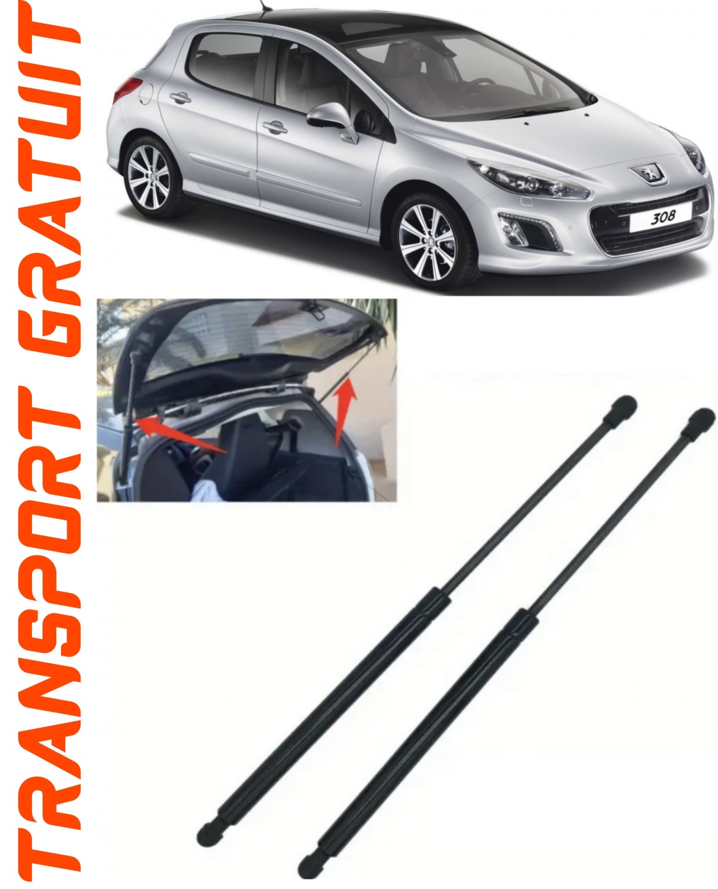 Set 2 amortizoare Haion portbagaj pentru masina Peugeot 308