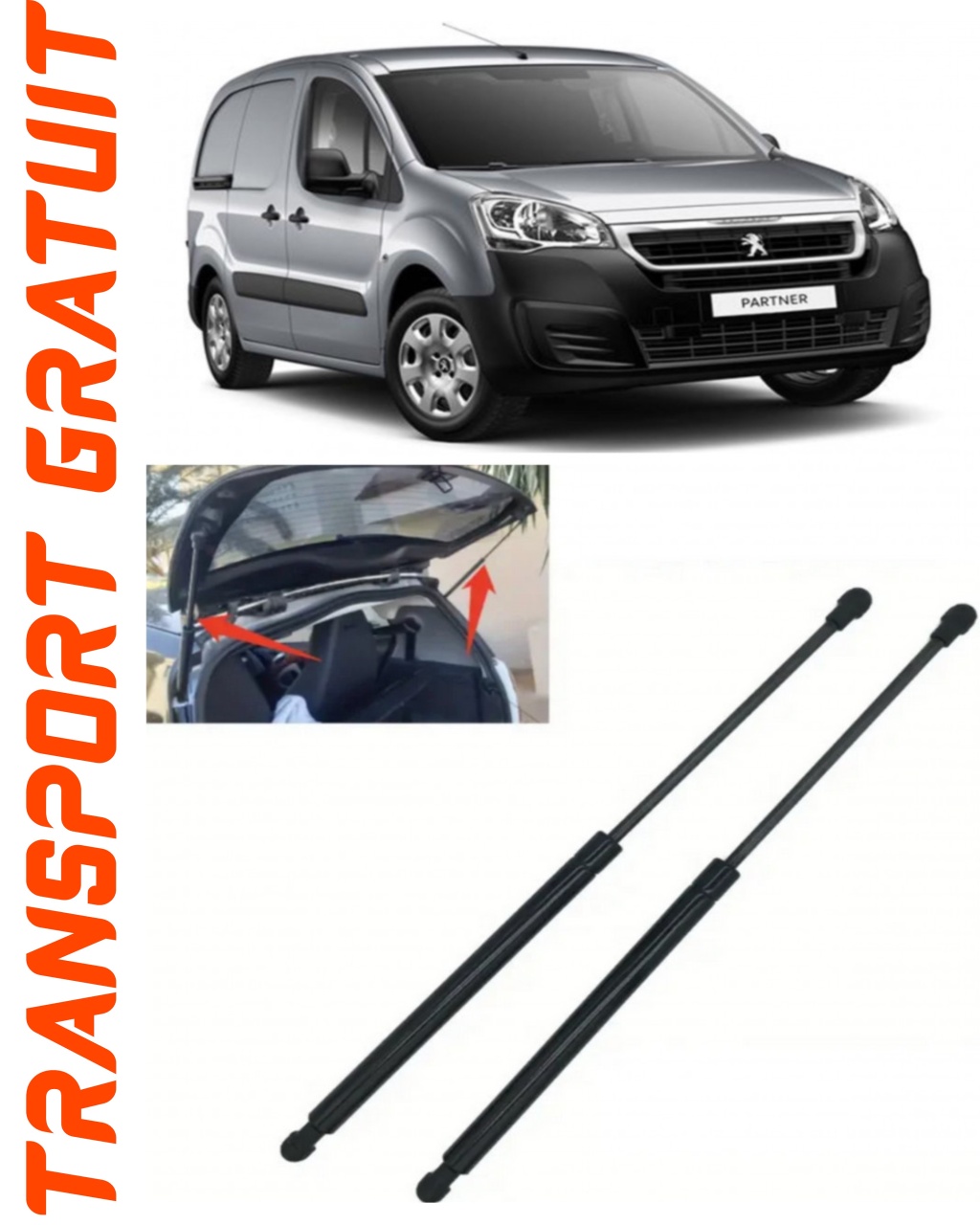 Set 2 amortizoare Haion portbagaj pentru masina Peugeot Partner