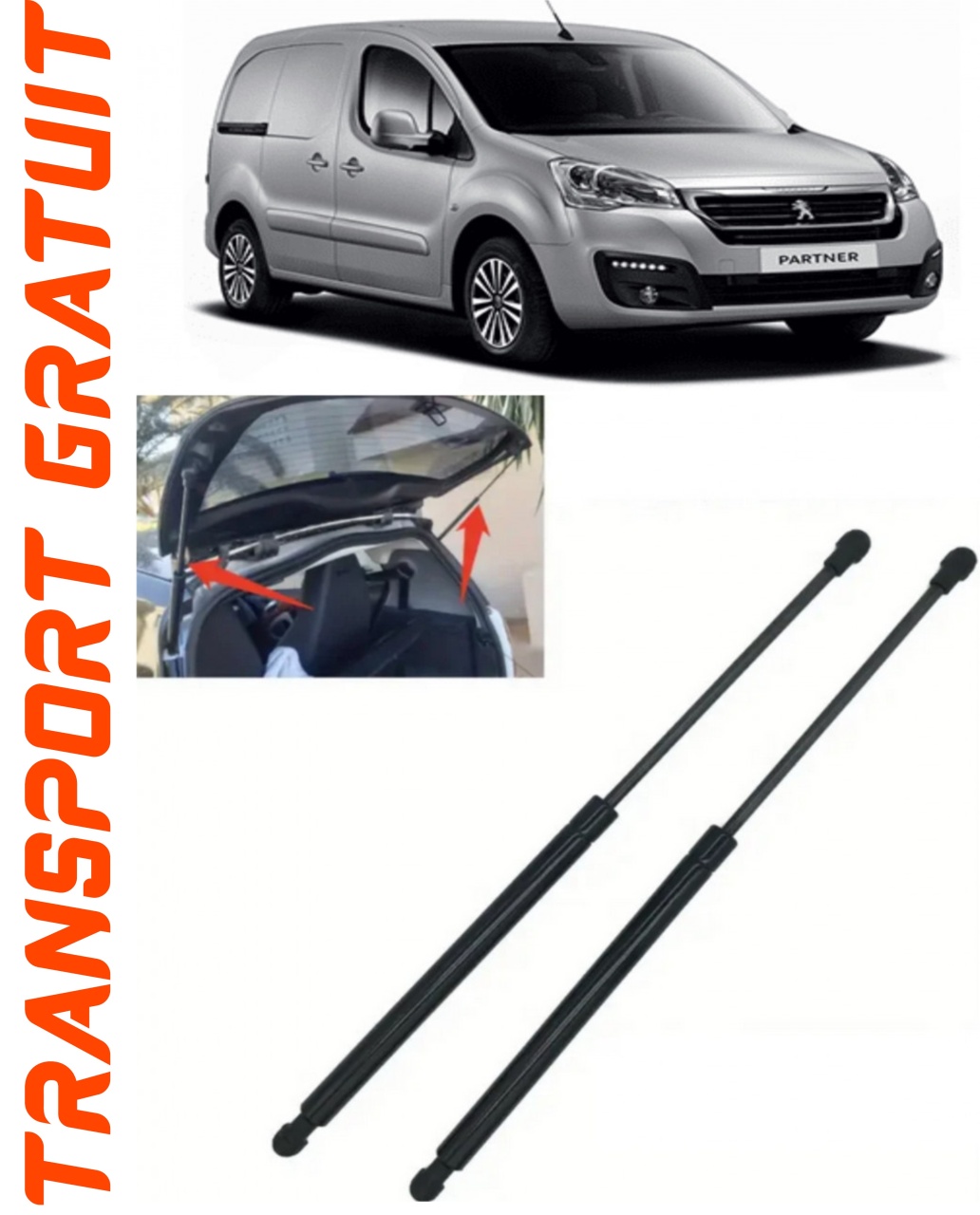 Set 2 amortizoare Haion portbagaj pentru masina Peugeot Partner