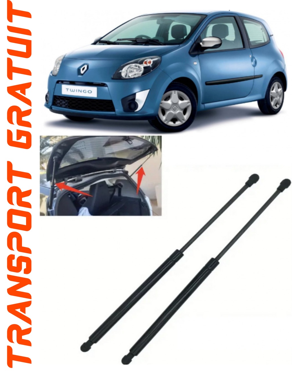 Set 2 amortizoare Haion portbagaj pentru masina Renault Twingo II