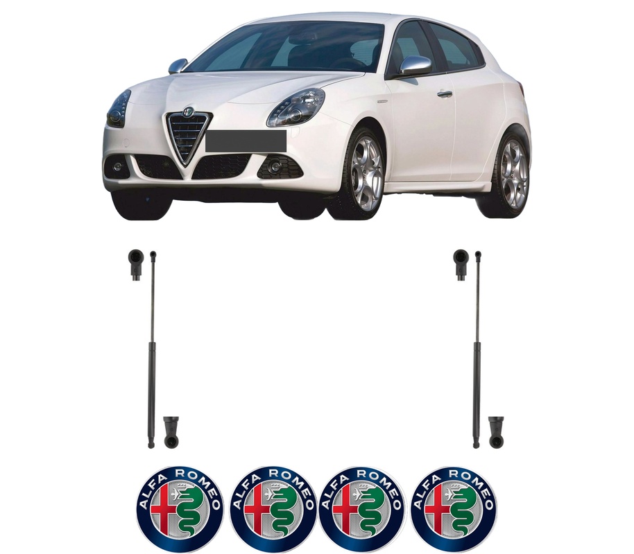 Set amortizoare portbagaj haion pentru ALFA ROMEO GIULIETTA (940_) din 2010-2020, 2 bucati, KROSNO, 4 stickere auto ALFA ROMEO