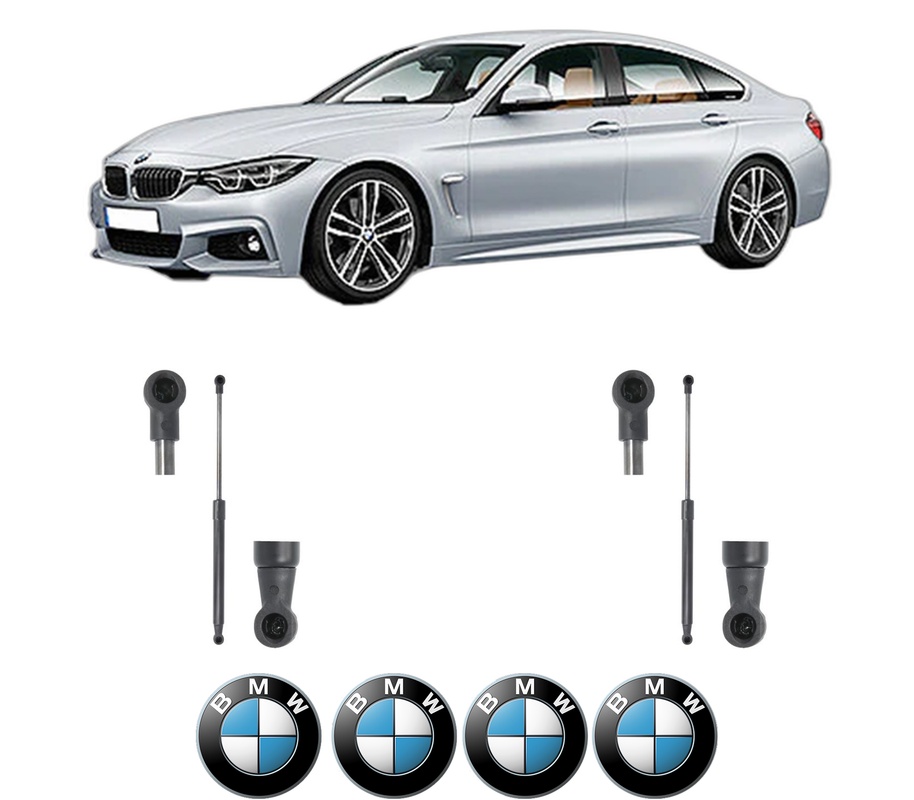 Set amortizoare portbagaj haion pentru BMW 4 Gran Coupe (F36) din 2014-2020, 2 bucati, KROSNO, 4 stickere auto BMW