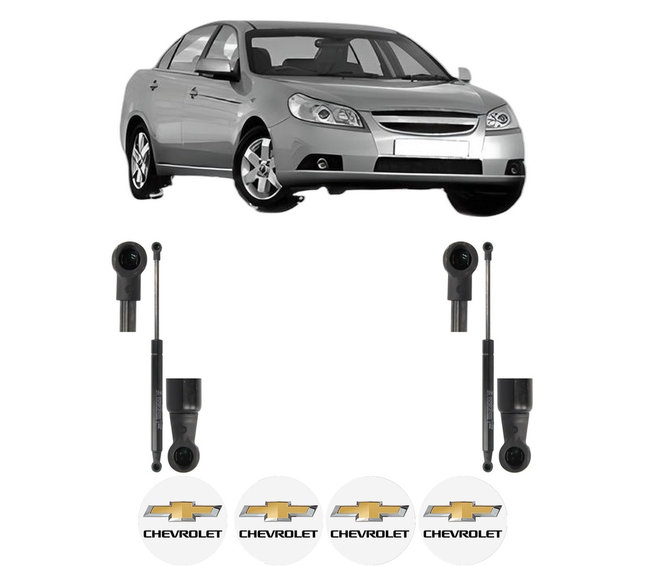 Set amortizoare portbagaj haion pentru CHEVROLET EPICA (KL1_) din 2005-2011, 2 bucati, KROSNO, 4 stickere auto CHEVROLET