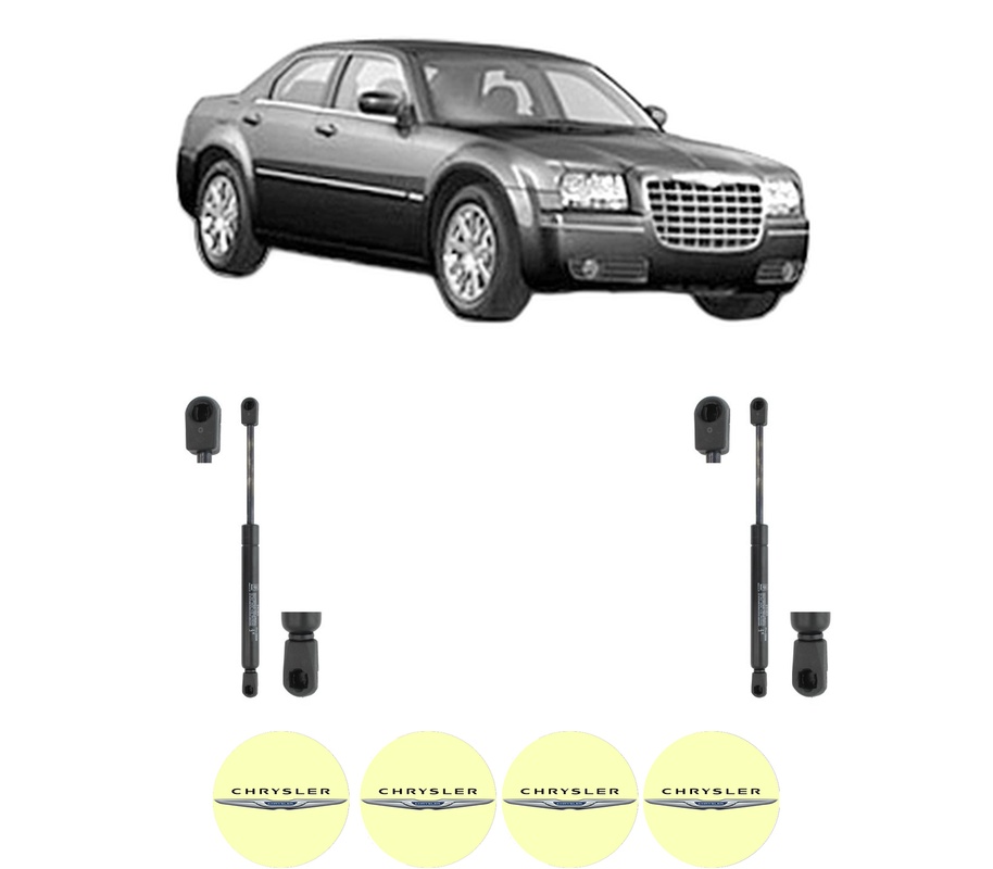 Set amortizoare portbagaj haion pentru CHRYSLER 300C (LX, LE) din 2004-2012, 2 bucati, KROSNO, 4 stickere auto CHRYSLER