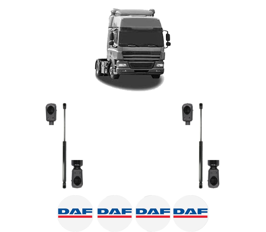 Set amortizoare portbagaj haion pentru DAF CF 85 din 2001-2020, 2 bucati, MAGNUM TECHNOLOGY, 4 stickere auto DAF