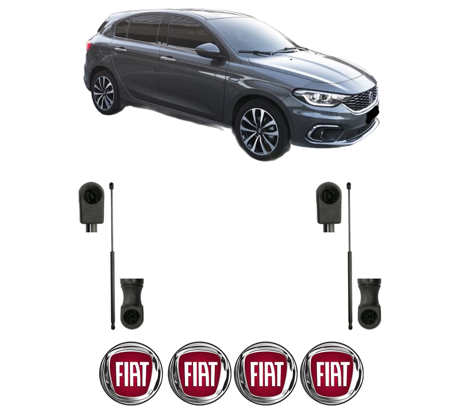 Set amortizoare portbagaj haion pentru FIAT TIPO Hatchback (356_, 357_) din 2016-2022, 2 bucati, KROSNO, 4 stickere auto FIAT