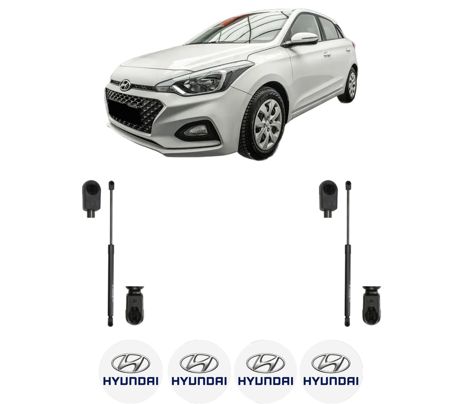 Set amortizoare portbagaj haion pentru HYUNDAI i20 II Hatchback Van (GB, IB) din 2015-2021, 2 bucati, KROSNO, 4 stickere auto HYUNDAI