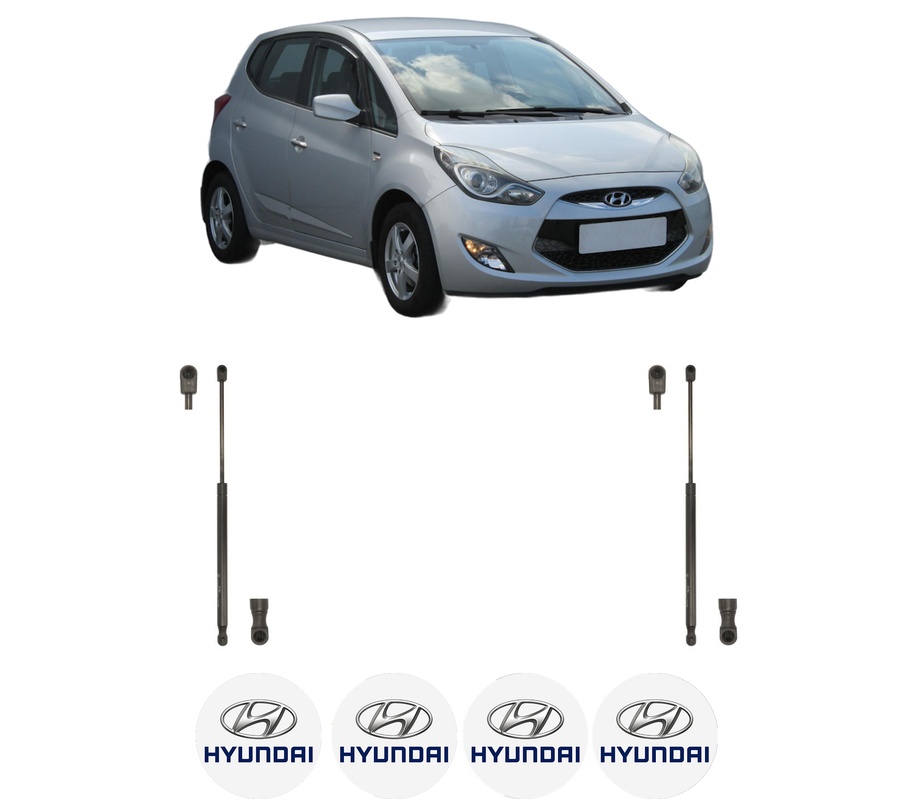 Set amortizoare portbagaj haion pentru HYUNDAI ix20 (JC) din 2010-2019, 2 bucati, KROSNO, 4 stickere auto HYUNDAI