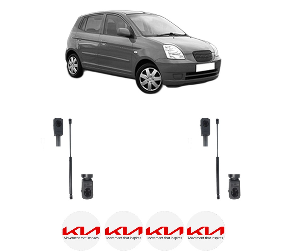 Set amortizoare portbagaj haion pentru KIA PICANTO I (SA) din 2004-2011, 2 bucati, MAGNUM TECHNOLOGY, 4 stickere auto KIA