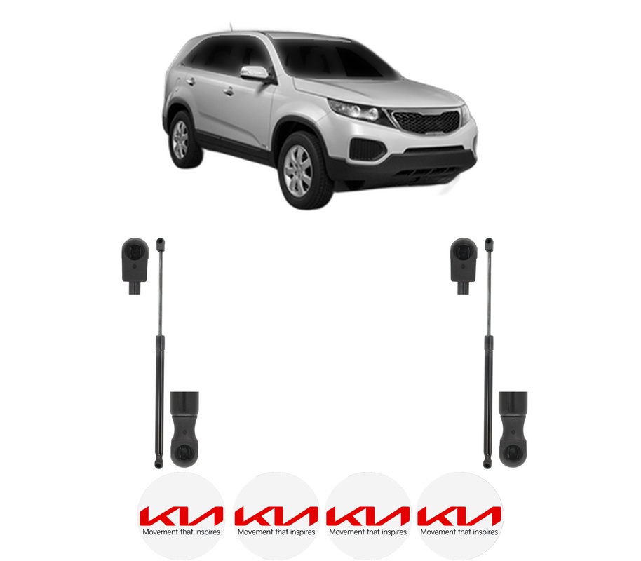 Set amortizoare portbagaj haion pentru KIA SORENTO II SUV Van (XM) din 2009-2015, 2 bucati, KROSNO, 4 stickere auto KIA