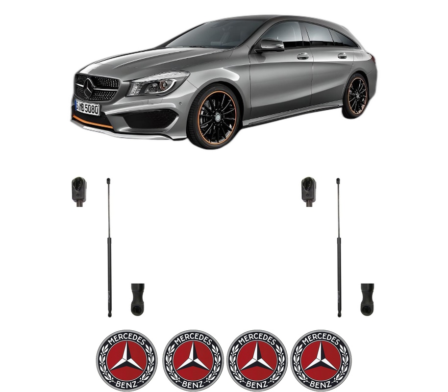 Set amortizoare portbagaj haion pentru MERCEDES-BENZ CLA Shooting Brake (X117) din 2015-2019, 2 bucati, KROSNO, 4 stickere auto MERCEDES-BENZ
