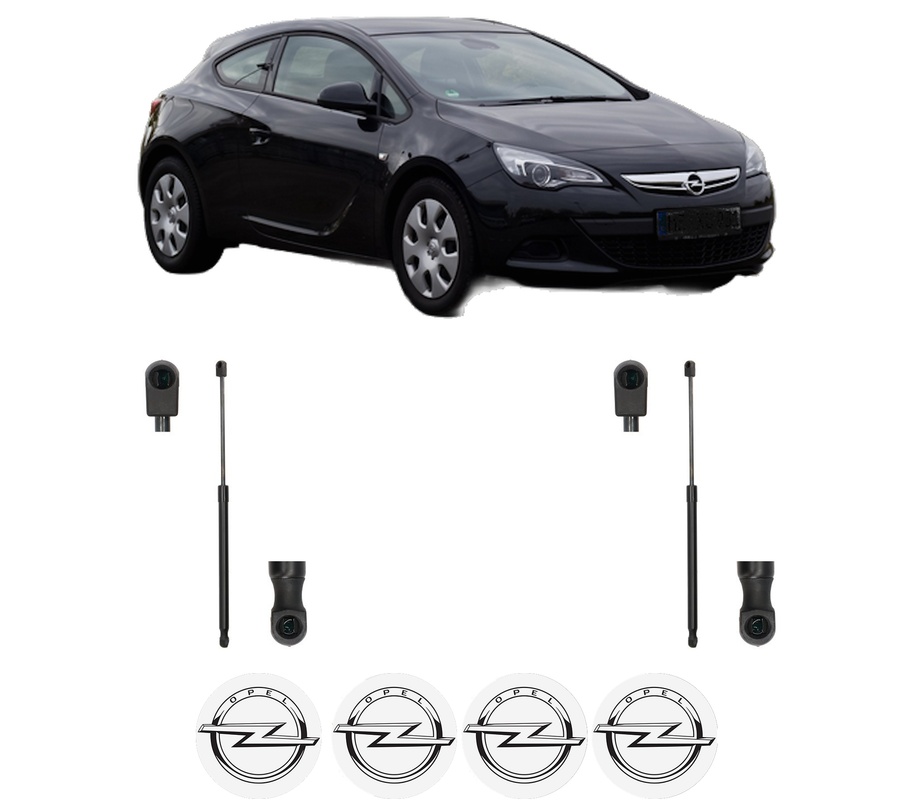 Set amortizoare portbagaj haion pentru OPEL ASTRA J GTC din 2011-2018, 2 bucati, KROSNO, 4 stickere auto OPEL
