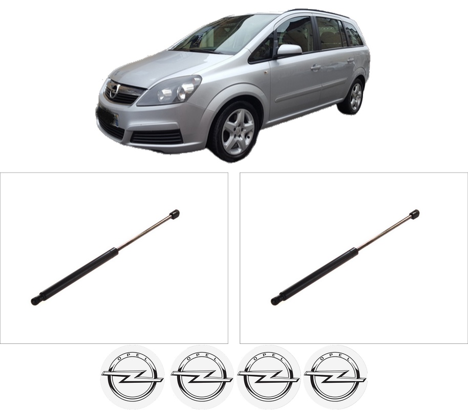 Set amortizoare portbagaj haion pentru OPEL ZAFIRA B Box Body/MPV (A05) din 2005-2015, 2 bucati, KROSNO, 4 stickere auto OPEL