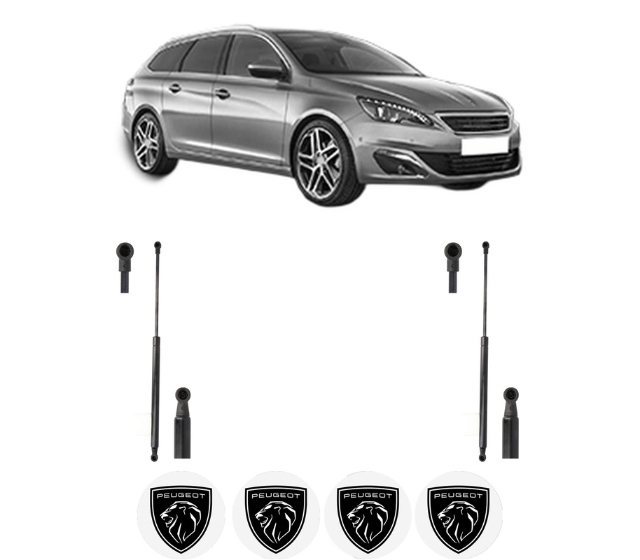 Set amortizoare portbagaj haion pentru PEUGEOT 308 SW II (LC_, LJ_, LR_, LX_, L4_) din 2014-2021, 2 bucati, KROSNO, 4 stickere auto PEUGEOT