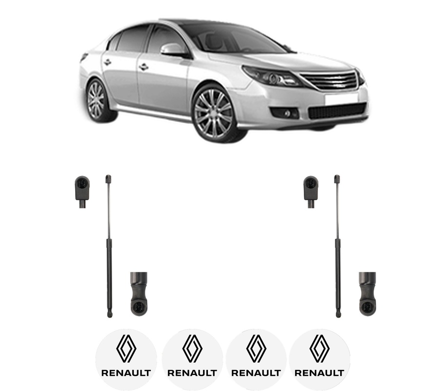 Set amortizoare portbagaj haion pentru RENAULT LATITUDE (L70_) din 2010-2011, 2 bucati, KROSNO, 4 stickere auto RENAULT