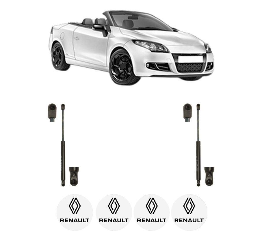 Set amortizoare portbagaj haion pentru RENAULT MEGANE CC (EZ0/1_) din 2010-2015, 2 bucati, KROSNO, 4 stickere auto RENAULT