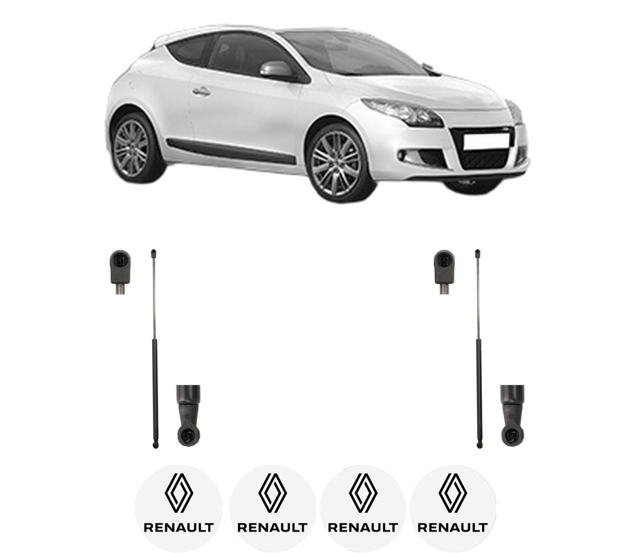 Set amortizoare portbagaj haion pentru RENAULT MEGANE III Coupe (DZ0/1_) din 2008-2015, 2 bucati, KROSNO, 4 stickere auto RENAULT