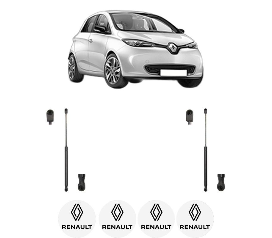 Set amortizoare portbagaj haion pentru RENAULT ZOE (BFM_) din 2012-2018, 2 bucati, KROSNO, 4 stickere auto RENAULT