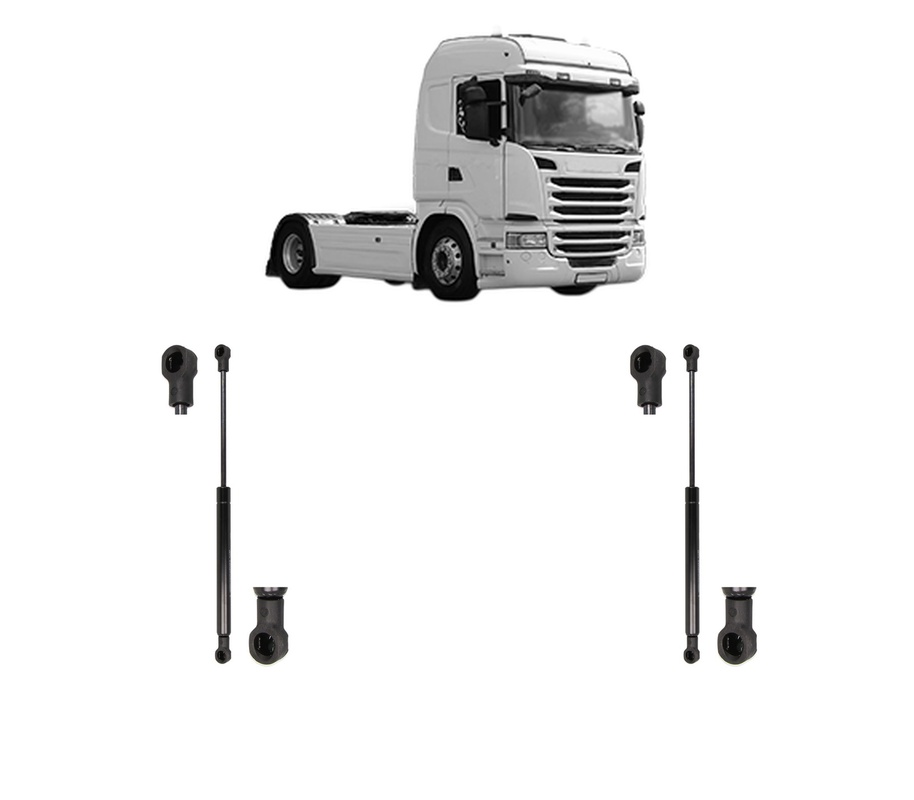 Set amortizoare portbagaj haion pentru SCANIA G I din 2004-2019, 2 bucati, KROSNO, 4 stickere auto SCANIA