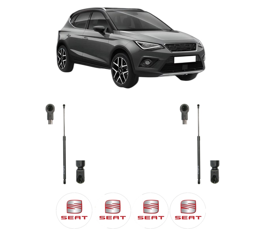 Set amortizoare portbagaj haion pentru SEAT ARONA (KJ7, KJP) din 2017-2020, 2 bucati, KROSNO, 4 stickere auto SEAT