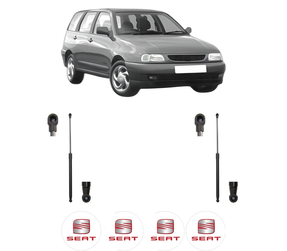Set amortizoare portbagaj haion pentru SEAT CORDOBA Vario (6K5) din 1996-2002, 2 bucati, MAGNUM TECHNOLOGY, 4 stickere auto SEAT
