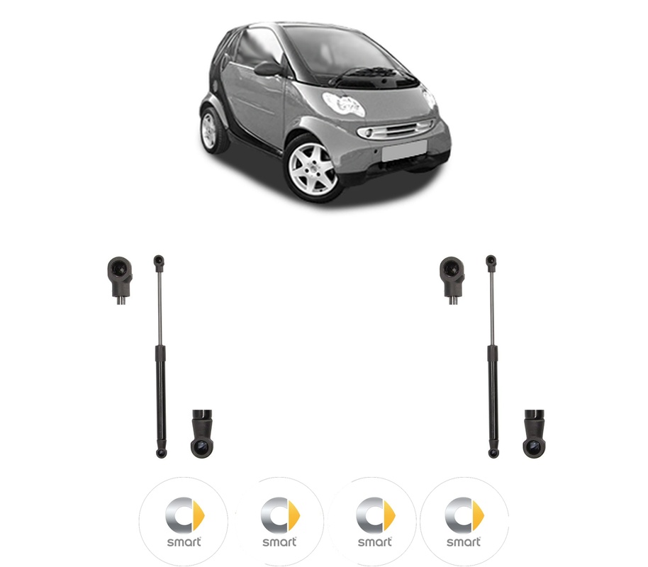 Set amortizoare portbagaj haion pentru SMART CITY-COUPE (450) din 1998-2004, 2 bucati, MAGNUM TECHNOLOGY, 4 stickere auto SMART