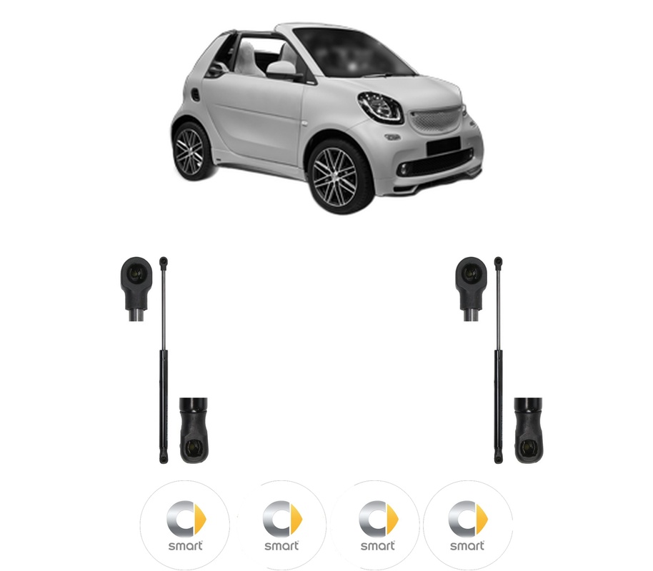 Set amortizoare portbagaj haion pentru SMART FORTWO Convertible (453) din 2015-2017, 2 bucati, MAGNUM TECHNOLOGY, 4 stickere auto SMART