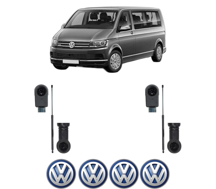 Set amortizoare portbagaj haion pentru VW MULTIVAN T6 (SGF, SGM, SGN, SHM, SHN) din 2015-2024, 2 bucati, KROSNO, 4 stickere auto VW