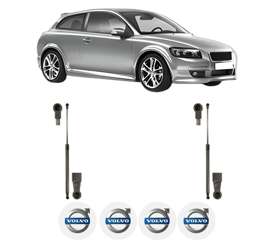 Set amortizoare portbagaj haion pentru VOLVO C30 (533) din 2006-2012, 2 bucati, KROSNO, 4 stickere auto VOLVO