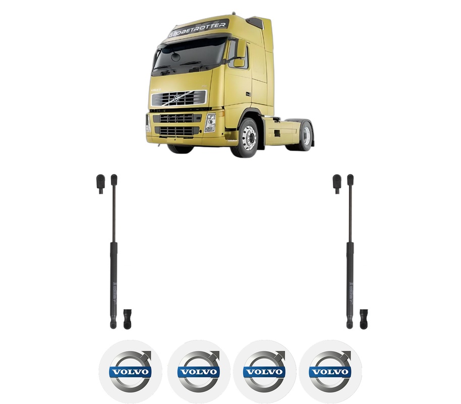 Set amortizoare portbagaj haion pentru VOLVO FH din 2005-2005, 2 bucati, KROSNO, 4 stickere auto VOLVO